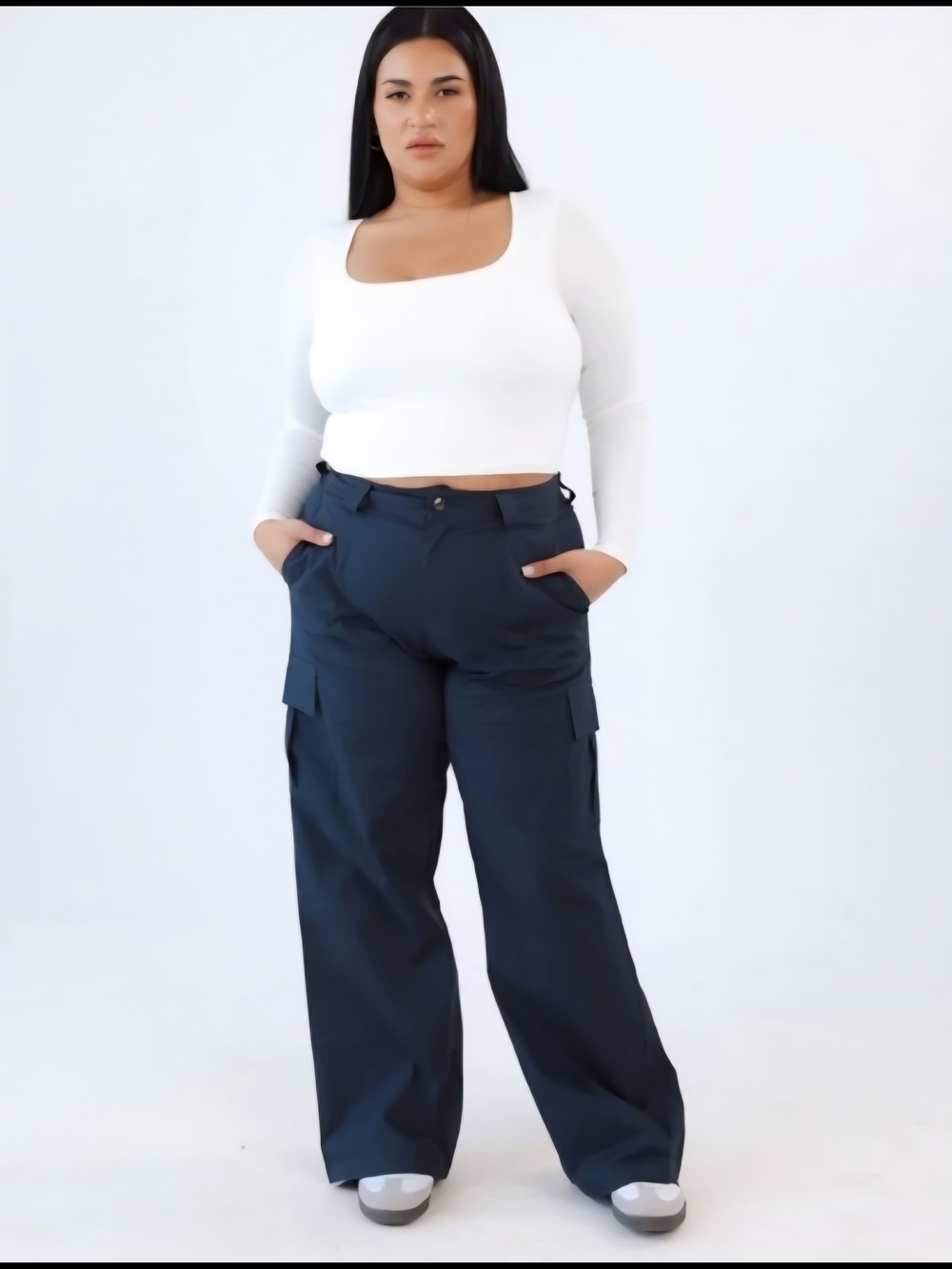 Klassy Network S-Navy Straight Leg Cargo Pants